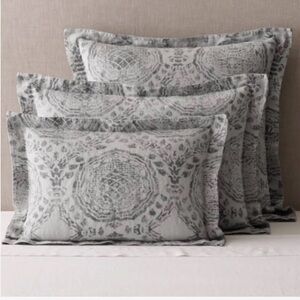 Restoration Hardware Castillo medallion cotton linen King Pillow Shams set of 2